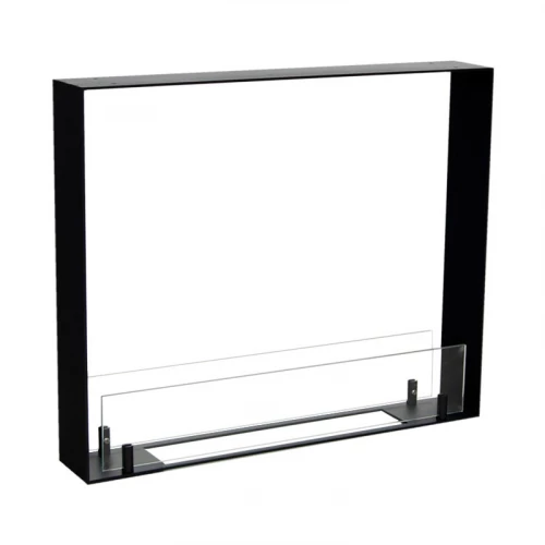 Foco Two 600 Ultra Slim Boxed bioethanol fireplace in a sleek black finish, designed for built-in two-sided installations.