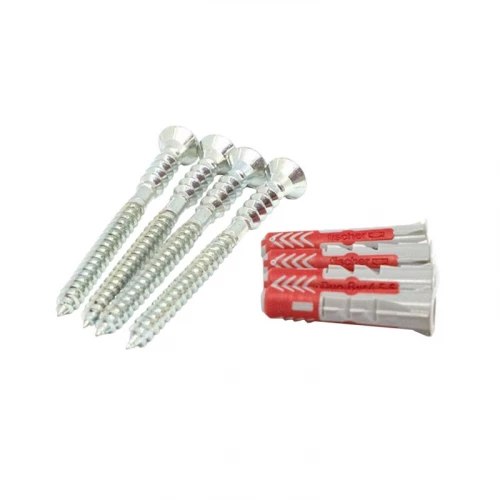 Screw Set for Cocoon Aeris by Cocoon Fires, including 8 cm screws and 4 cm raw plugs for secure installation.
