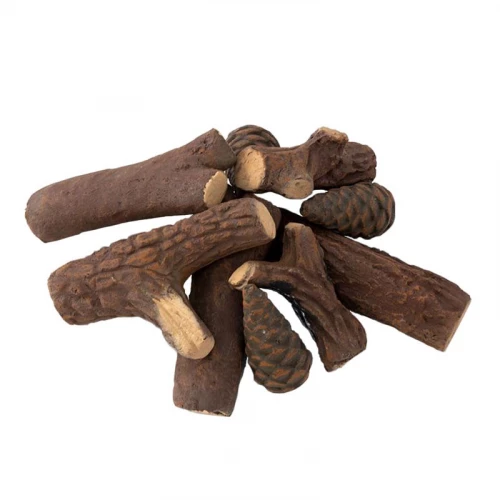 ScandiFlames Ceramics Wood 9 pcs. – Decorative ceramic logs for bioethanol fireplaces