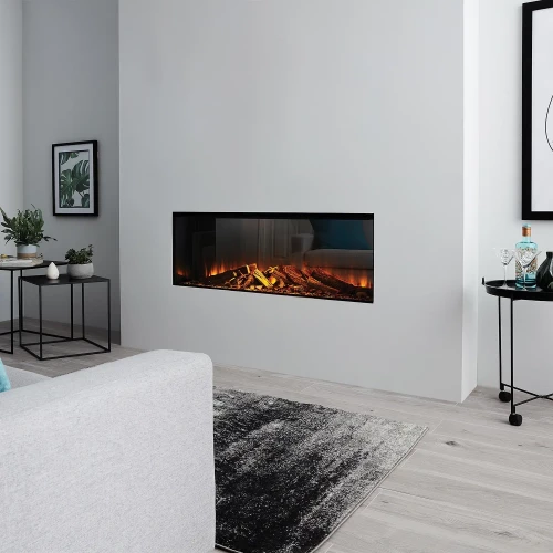New Forest 1200 Electric Fireplace Insert by British Fires, featuring a multi-sided design and remote control operation.