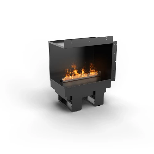 Cool Flame 500 Left Corner by HYB – a sleek built-in Opti-myst fireplace with realistic flames and remote control, perfect for m