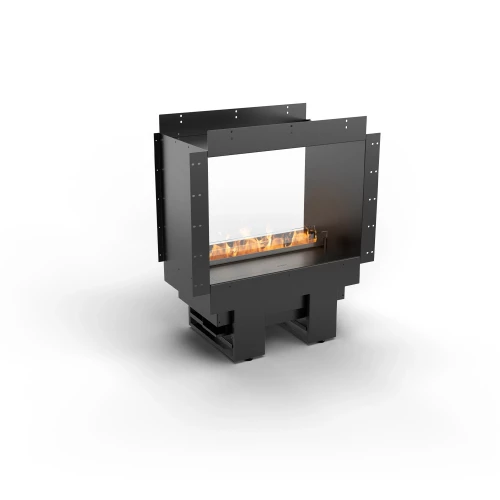 Cool Flame 500 See-through vapour fireplace with Opti-myst technology, featuring a sleek black design and remote control operati