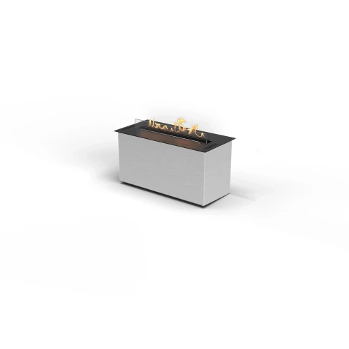 FLA4+ 590 Automatic Bioethanol Burner in black, featuring app, remote, and control panel operation for a luxurious fireplace exp