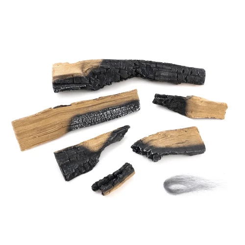 Decorative Set for Planika Rock Bioethanol Fireplace, realistic log accessory for an elegant look.