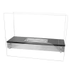 ScandiFlames Freestanding Burner with Glass Plates – A sleek 80 cm bioethanol fireplace with glass panels and manual control.