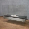 ScandiFlames Freestanding Burner with Glass Plates – A sleek 80 cm bioethanol fireplace with glass panels and manual control.