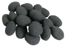 ScandiFlames Ceramics Pebbles Black - 24 Pieces - Heat-resistant decorative stones for bioethanol fireplaces.