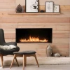 Forma 1000 Single-sided bioethanol fireplace in black with remote control and automatic operation.