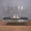 ScandiFlames Freestanding Burner with Glass Plates – A sleek 80 cm bioethanol fireplace with glass panels and manual control.