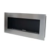 Murus 1200 Brushed Steel wall-mounted bioethanol fireplace with a sleek modern design.