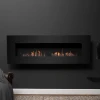 Icon Fires Nero 1450 Wall Fire in black, a stylish wall-mounted bioethanol fireplace with a 145 cm length, manual control, and 7