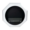 Okto Octagonal Fireplace by ScandiFlames, a white wall-mounted bioethanol fireplace with a modern octagonal design.
