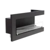 ScandiFlames Right-facing Corner Fireplace - 85 cm, built-in bioethanol fireplace in black finish.