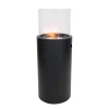 ScandiFlames Outdoor Black Freestanding Bioethanol Fireplace with a sleek black design and efficient bioethanol-burning system.