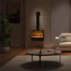 Sogno 500 Wall-mounted Water Vapour Fireplace by Magic Fire by Safretti in sleek black, featuring realistic flame effect and rem