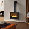 Sogno 500 Wall-mounted Water Vapour Fireplace by Magic Fire by Safretti in sleek black, featuring realistic flame effect and rem