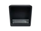 ScandiFlames Square Bioethanol Fireplace with Round Edges in Black - Wall-mounted, manual control, and 6-hour burn time.