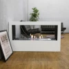 Lansing XL White Freestanding Bio Fireplace by ScandiFlames – a modern and stylish bioethanol fireplace with a clean-burning fla