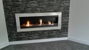 ScandiFlames Large Wall Mounted Biofireplace in White - A stylish, wall-mounted bioethanol fireplace with a 4.5-litre capacity a