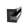 ScandiFlames Corner Fireplace 115 cm - Left, built-in bioethanol fireplace in black with a sleek design.