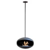 Cocoon Aeris Matte Black with Black Rod – a ceiling-mounted bioethanol fireplace with a sleek matte black finish and modern desi
