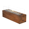Galio Corten outdoor gas fireplace with rust-finish and manual control.