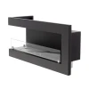 ScandiFlames Corner Fireplace 85 cm - Left - sleek black built-in bioethanol fireplace with manual control and 7-hour burn time.
