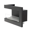 ScandiFlames Corner Fireplace 65 cm - Left - Built-in bioethanol fireplace with sleek black finish and manual control.
