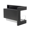 ScandiFlames Corner Fireplace 65 cm - Left - Built-in bioethanol fireplace with sleek black finish and manual control.