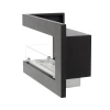 ScandiFlames Corner Fireplace 65 cm - Left - Built-in bioethanol fireplace with sleek black finish and manual control.