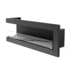 ScandiFlames Corner Fireplace 115 cm - Left, built-in bioethanol fireplace in black with a sleek design.