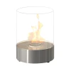 Planika Commerce Stainless Steel bioethanol fireplace – freestanding tabletop design with a sleek stainless steel finish.