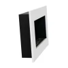 Murus 800 Glossy White wall-mounted bioethanol fireplace by ScandiFlames, featuring a sleek design and manual control.