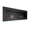 Murus 1600 - Black by ScandiFlames, a wall-mounted bioethanol fireplace with a sleek black finish and 160 cm length.