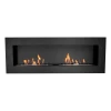 Murus 1600 - Black by ScandiFlames, a wall-mounted bioethanol fireplace with a sleek black finish and 160 cm length.