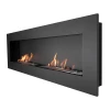 Murus 1600 - Black by ScandiFlames, a wall-mounted bioethanol fireplace with a sleek black finish and 160 cm length.