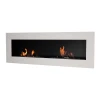 Murus 1600 Matte White wall-mounted bioethanol fireplace by ScandiFlames, featuring a sleek and modern design.
