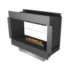 Forma 1000 Tunnel bioethanol fireplace – a modern, two-sided built-in fireplace with remote control, offering a stunning view of