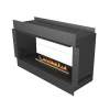 Forma 1200 Tunnel bioethanol fireplace – a black, built-in see-through model with remote control and automatic operation.