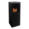 Scandi bioethanol stove in black with automatic control, 5-litre capacity, and 33-hour burn time, offering a stylish heating sol