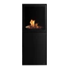 Scandi bioethanol stove in black with automatic control, 5-litre capacity, and 33-hour burn time, offering a stylish heating sol