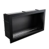 Icon Fires Slimline Firebox SFB1350 - Black, a stylish built-in bioethanol fireplace with a 135 cm length and 7.7 kW heat output