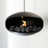 ScandiFlames Ceramics Pebbles Black - 24 Pieces - Heat-resistant decorative stones for bioethanol fireplaces.