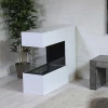 Topeka White Bioethanol Fireplace by ScandiFlames, crafted from powder-coated steel with a sleek white finish and three-sided op
