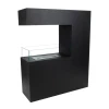 Tall Black Room Divider Bio Fireplace by ScandiFlames, a sleek and stylish freestanding bioethanol fireplace with a black finish