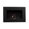 Murus 800 Black wall-mounted bioethanol fireplace by ScandiFlames, featuring a sleek black design and a 3-litre fuel capacity.