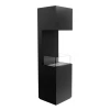ScandiFlames Open 3-Sided Bio Fireplace - Black, a modern freestanding bioethanol fireplace with a three-sided open view and man