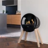 Aduro B1 Freestanding Bioethanol Fireplace in sleek black finish, featuring manual control and a 3 kW heat output.