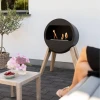 Aduro B2 Freestanding Bioethanol Fireplace in black with a sleek, modern design and clean-burning flame.