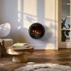 Aduro B1 wall-mounted bioethanol fireplace in black with a 1-litre capacity and manual control.